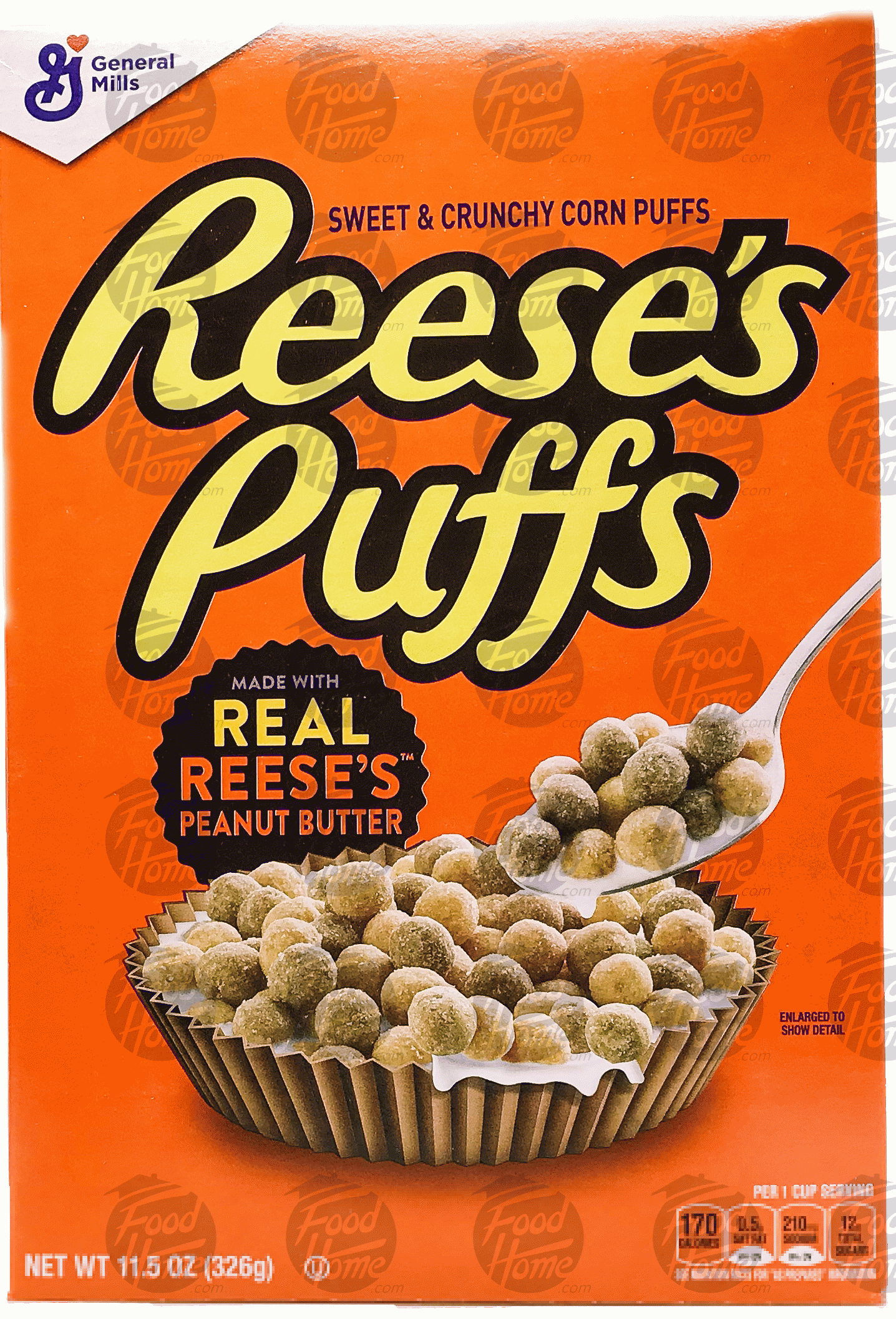 Reese's Puffs sweet & crunchy corn puffs with peanut butter flavor, box Full-Size Picture